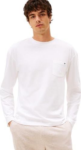 Tommy Hilfiger - LS POCKET TEE UM0UM03644 - T-shirt - Blanc - Longsleeves