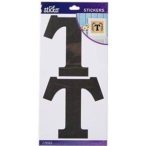 Sticko Basic Zwart Monogram Stickers-T, andere, Multi kleuren, 0.25x11.43x22.22 cm