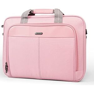 Targus Laptoptas - Roze 15,6"" klassieke slanke aktetas messenger bag, ruim, ergonomisch, met schuim gevoerde laptophoes voor apparaten tot 16