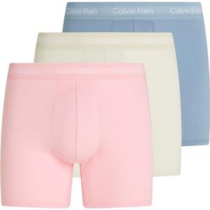 CALVIN KLEIN Boxershorts voor heren, 3 stuks, boxershorts, stretch, meerkleurig (faded denim, celadon tint, Buff Pk), XS, Multi (Faded Denim, Celadon Tint, Buff Pk), XS