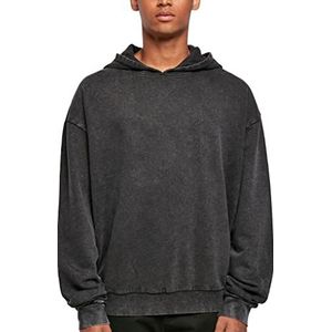 Build Your Brand Heren Acid Washed Oversized Hoody Hoodie, zwart, 5XL