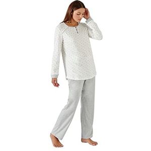 Damart Thermolact Pijama-pyjama met lange mouwen, interlock mesh, voor dames, Ecru Imp., L