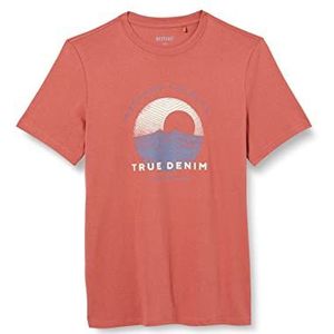 MUSTANG Heren Style Alex C Print T-shirt, Dusty Cedar 8268, XL, dusty cedar 8268, XL