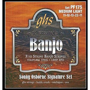 GHS BANJO - RVS String Set - 5-String - PF175 - Medium Light