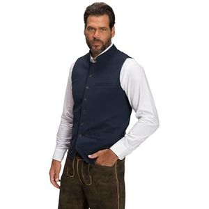 JP 1880 Heren, klederdracht, sweat, opstaande kraag, borduurwerk vest, marineblauw, XL, marineblauw, XL