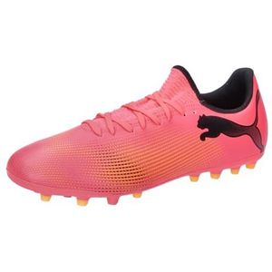 PUMA Heren Future 7 Play Mg Voetbalschoen, Sunset Glow PUMA Black Sun Stream, 43 EU