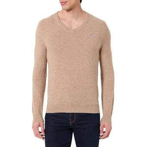 GANT Extra fijne lamswol, V-hals, Dk. Sand Melange, S