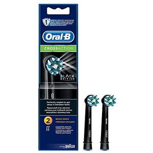 Oral-B - EB50BRB-2 CrossAction Vervangende Borstelkop Refill voor Elektrische Oplaadbare Zwart Pack Van 2 Count