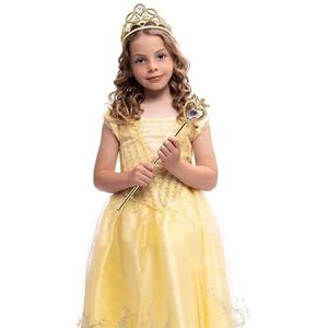 Rubies Prinsessen-accessoireset voor meisjes en jongens, tiara en goudkleurige toverstaf, kostuumaccessoires, carnaval, feest en verjaardag
