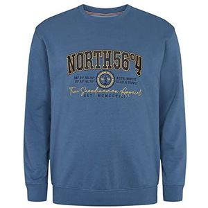 North 56°4 - sweatshirt - 100% katoen - 0583 Manaco Blue, blauw, XXL grote maten