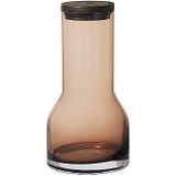 Blomus Wasserkaraffe Lungo S, Karaffe, Wasserbehälter, Glas farbig, Eiche, Silikon, Coffee, 600 ml, 64174