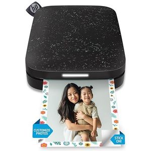 HP Sprocket 2x3"" Instant Smartphone Foto Printer - Draagbare Kleurrijke Draadloze Mobiele Printer - Zink Plakfoto's 2x3” - Printen vanaf iOS & Android met Bluetooth en Fun App - Zwart