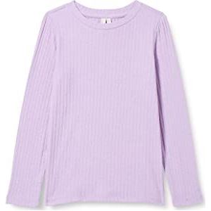 PIECES Lpelly Rib Ls Solid Blouse shirt met lange mouwen, Purple Rose, 134/140 cm