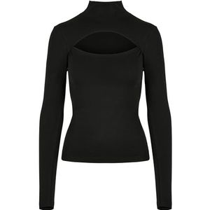 Urban Classics Dames Dames Cut-Out Turtleneck Longsleeve T-shirt, zwart, XL