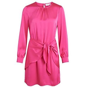 Vila Dames VIANNES O-hals L/S Short Dress/DC-jurk, Pink Yarrow, 36, roze yarrow, 36