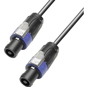 Ah Cables K4S425SS2000 Adam Hall 4-sterren serie 5 m 4 x 2,5 mm², 4-pins standaard luidsprekerconnector naar 4-pins standaard luidsprekerconnector, zwart/20 M