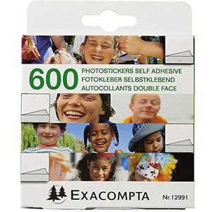 Exacompta - ref. 12991E - Doos van 600 dubbelzijdig zelfklevende fotohoekjes - Wit - verpakt onder film per 10 - verpakt in een kartonnen dispenserdoos.