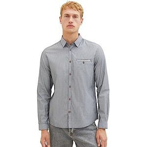 TOM TAILOR Herenhemd, 30746 - Navy White Stripy Structure, M