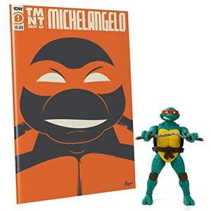 The Loyal Subjects Ninja Turtles Figuur en Comic Book BST AXN x IDW Michelangelo Exclusive 13 cm