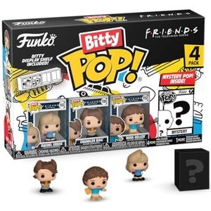 Funko Bitty Pop! Friends Mini Collectible Toys 4-Pack - 80's haarcollectie Rachel Green, Chandler Bing, Ross Geller & Mystery Chase Figuur (stijlen kunnen variëren)
