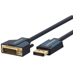 Clicktronic DisplayPort/DVI-D adapterkabel/Full HD 1080p (60 Hz) / DisplayPort-stekker > DVI-D-stekker Dual-Link (24+1 pin) / Monitorkabel met vergulde stekkers / 1 meter