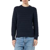 GANT - Getextureerde Katoenen Sweatshirt - Nachtblauw - Dames