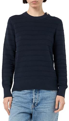 GANT - Getextureerde Katoenen Sweatshirt - Nachtblauw - Dames