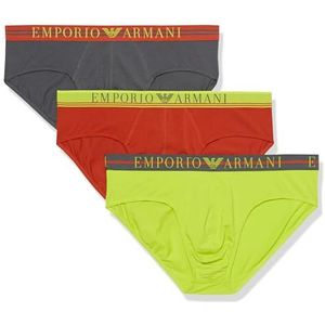 Emporio Armani Herenboxershort (verpakking van 3 stuks), limoen/roest/antraciet, L