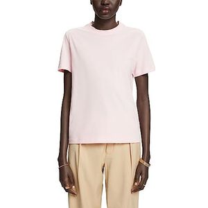ESPRIT T-shirt met ronde hals, 100% katoen, Pastel pink, XS