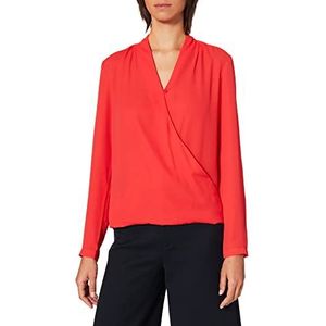 Seidensticker Modieuze wikkelblouse met lange mouwen en polyester blouse voor dames, rood (lipstick red 45), 38