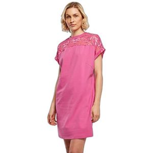 Urban Classics Dames Ladies Lace Tee Dress Jurk, Roze, M