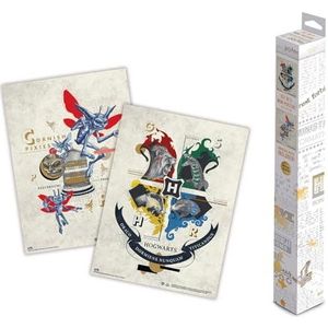Grupo Erik Poster - Harry Potter - Set of 2 Mini Posters 15 x 20.5 inches / 38 x 52 cm - Art Poster Shipped Rolled Up In A Protective Box - Harry Potter Gifts