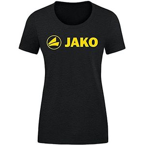 JAKO - Promotie Voor T-Shirts, Dames, Zwart Gemêleerd/Citro, 42