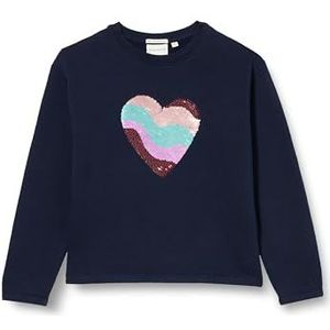 TOM TAILOR Meisjes sweatshirt met pailletten, 10668-sky Captain Blue, 128/134, 10668-sky Captain Blue, 128/134 cm