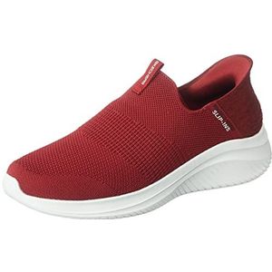 Skechers Ultra Flex 3.0 Smooth Step Sneaker voor heren, Bordeaux Gebreide Trim, 42.5 EU