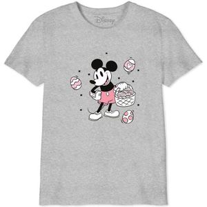 Disney Mickey with Eggs basketbal BODMICKTS090 jongens T-shirt, grijs melange, maat 14 jaar, Grijs Melange, 14 Jaren