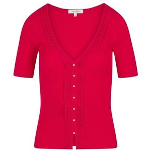 MORGAN - Trui - Rood - Viscose - Korte Mouwen - V-hals