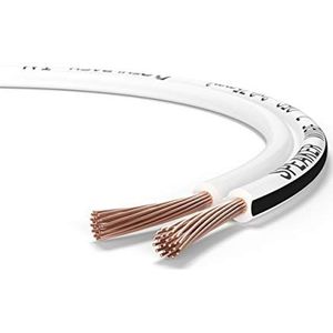 OEHLBACH Speaker Wire SP-7 - Stereo HI-FI luidsprekerkabel - luidsprekerkabel met OFC (zuurstofvrij koper) 2 x 0,75 mm² - mini spoel luidsprekerkabel - wit - 10 meter