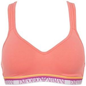 EMPORIO ARMANI Vrouw Logo Band Gewatteerde Driehoek BH Roze L, Neon Roze, L