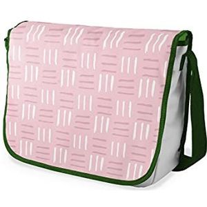 Bonamaison Digitaal bedrukte Messenger schooltas met kaki riem voor studenten, crossbody tas, koerierstas, schoudertas voor kinderen, meisjes, jongens, maat: 29x36 cm
