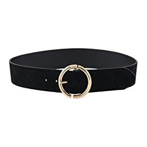 Pieces Dames Pcamailie Suede Taille Riem Leer, Zwart, 75 cm