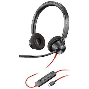 Poly Blackwire 3320 bedrade headset (Plantronics) - Flexibele microfoonboom - Hifi-stereo - Aansluiten op pc/Mac via USB-C of USB-A - Gecertificeerd voor Microsoft Teams - Exclusief voor Amazon