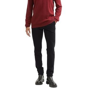 TOM TAILOR Slim Fit chinobroek met riem voor heren, 29999 - Black, 32W / 36L