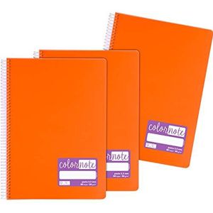 Grafoplás 98527452 notitieboeken met spiraalbinding, A4, 3,5 mm, omslag van polypropyleen, oranje, serie ColorNote
