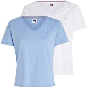 Tommy Jeans T-shirt voor dames, Wit/Blauw, M