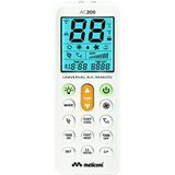 Meliconi AC 200 universele afstandsbediening voor airconditioning, compatibel met de meeste merken, display met achtergrondverlichting en zaklampfunctie, wit. 802102