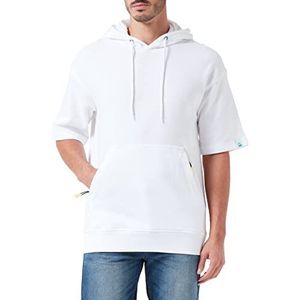 United Colors of Benetton Sweatshirt met capuchon voor heren, wit 101, XL