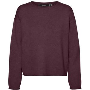 VERO MODA Vmsaba Roll Ls O-Neck Pullover Ga Noos, Winetasting, XS