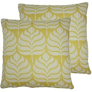 Paoletti Horto Twin Pack met veren gevulde kussens, oker, 45 x 45cm