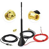 Eightwood DAB Auto Antenne DAB Autoradio Antennesplitter Versterkte SMB Adapter Digitale DAB met 5M 16.4ft Verlengkabel Compatibel voor DAB AM/FM Autoradio Blaupunkt Pioneer Clarion Alpine JVC